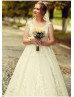 Cap Sleeves Lace Tulle Plus Size Wedding Dress